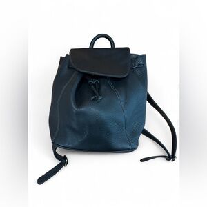 Coach Vintage Sonoma Drawstring Black Pebbled Leather Backpack